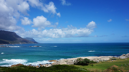 Image showing Camps Bay and hillside, Cape Town, South Africa