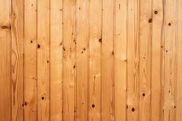 Image showing spruce boards mounted on wall