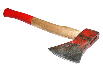 Image showing old hatchet over white