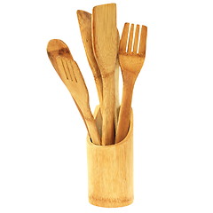 Image showing kitchen wooden utensils