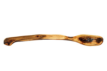 Image showing weathered used wood spoon