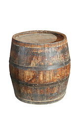 Image showing isolated wooden wine barrel