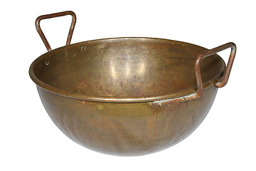 Image showing ancient weathered copper pot 