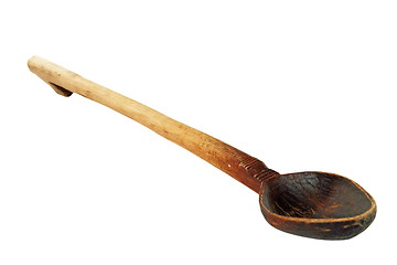 Image showing old used wooden spoon