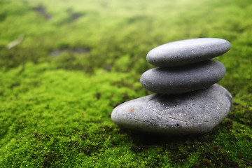 Image showing Stack of pebble stones