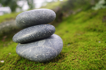 Image showing Stack of pebble stones