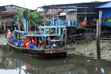 Image showing Colorful chinese fishing boat