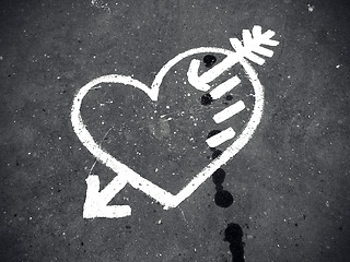 Image showing Abstract love symbol on pavement