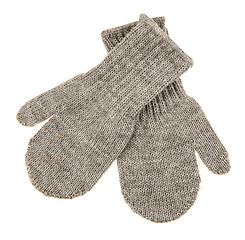 Image showing Children's autumn-winter mittens