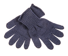 Image showing knitted woolen baby gloves