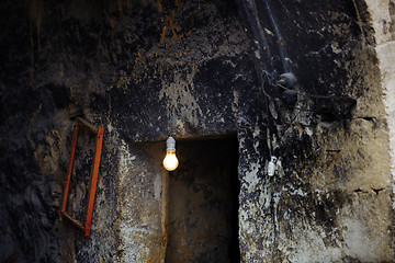 Image showing Lamp in abandoned house