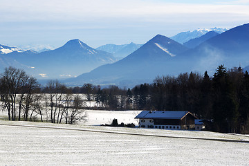 Image showing Snowy landscape in the Bavarian mountains