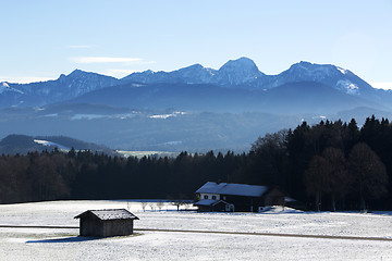 Image showing Snowy landscape in the Bavarian mountains