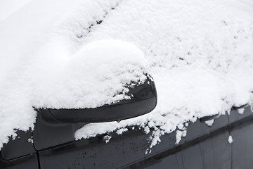 Image showing Snowed car in winter