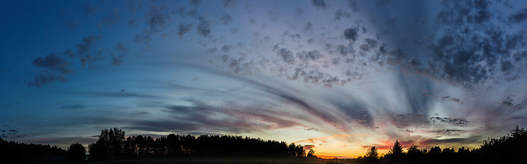 Image showing Sunset over the northern river