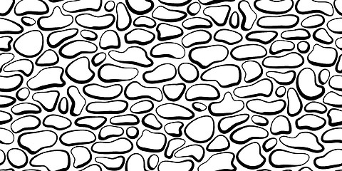 Image showing Vector. Seamless stone wall. monochrome pattern