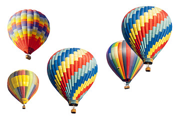 Image showing A Set of Hot Air Balloons on White