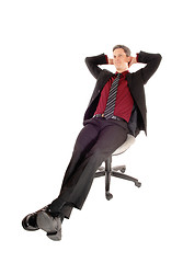 Image showing A relaxing businessman.