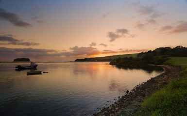 Image showing Sunrise on the Minnamurra river Illawarra NSW Australia