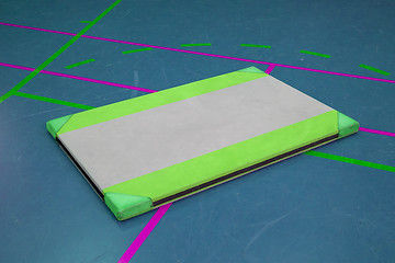 Image showing Very old mat on a court