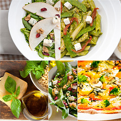 Image showing healthy and tasty Italian food collage