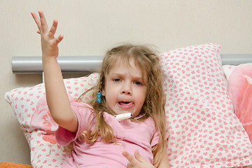 Image showing Diseased little girl in a bad mood