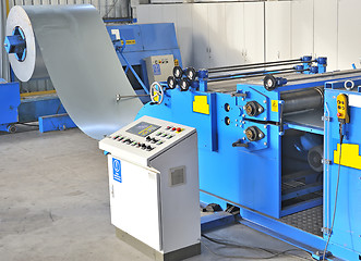 Image showing industrial machine for cutting steel sheets