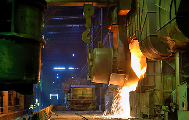 Image showing Pouring of liquid metal