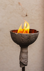 Image showing Lamp with an open flame