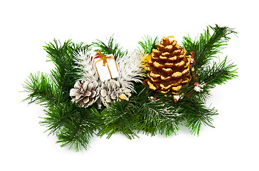 Image showing Christmas time decoration isolated on white background