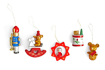 Image showing Christmas decorations isolated on the white background