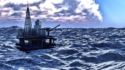 Image showing Oil rig  platform