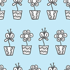 Image showing Vector seamless background. wallpaper with a repeating pattern o