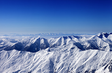 Image showing View on off-piste slope at sun day