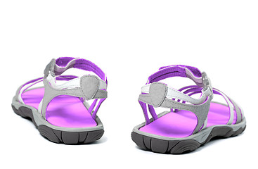 Image showing Summer sandals. Back view.