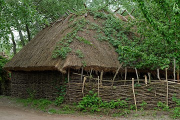 Image showing Farmer's barn under the thatch roof in open air museum, Kiev, Ukraine