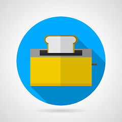 Image showing Flat vector icon for yellow toaster