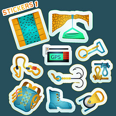 Image showing Colored vector stickers for rock climbing