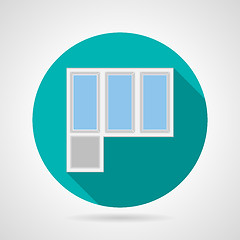 Image showing Flat vector icon for plastic balcony doors