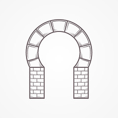 Image showing Flat vector icon for horseshoe arch