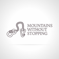 Image showing Vector illustration of climbing gear icon with text