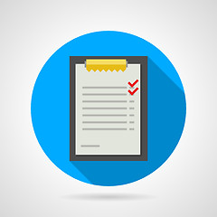 Image showing Flat vector icon for clipboard with form