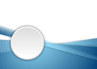 Image showing Blue corporate background with circle