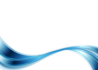 Image showing Bright blue abstract wave on white background