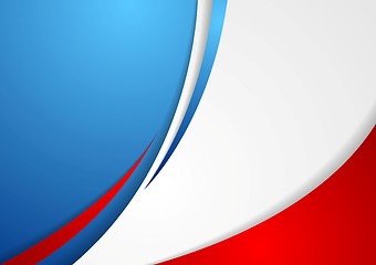 Image showing Corporate wavy abstract background. French colors