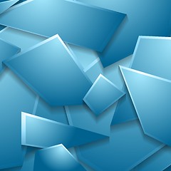 Image showing Blue geometric shapes vector background