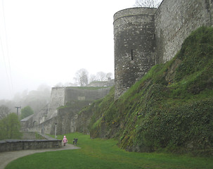 Image showing The fortress of Namur, Belgium, in fog