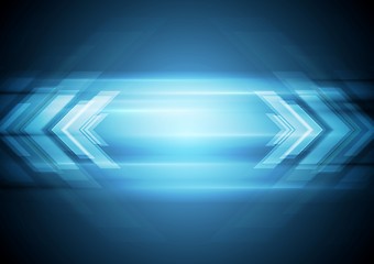 Image showing Abstract blue technology background with arrows