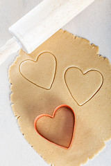 Image showing heart-shaped cookies