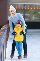Image showing family ice skating